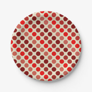 Shades van Red Polka Dots van Shirley Taylor Papieren Bordje