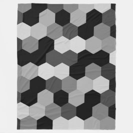 Shades van zwart-wit geometrische zeshoek fleece deken