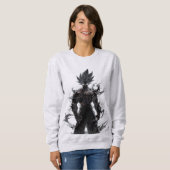 Shadow Anime Warrior Sweatshirt – Monochrome Power (Voorkant volledig)