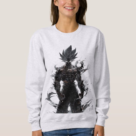 Shadow Anime Warrior Sweatshirt – Monochrome Power (Voorkant)