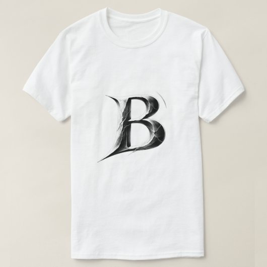 Shadow B – Dark Gothic Letter B T-Shirt (Design devant)