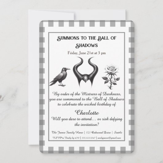 Shadow Ball Dark Fantasy Birthday Design Script Kaart (Voorkant)