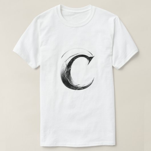 Shadow C – Dark Gothic Letter C T-Shirt (Design devant)