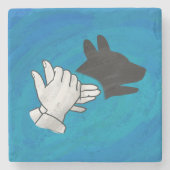 Shadow Dog op Blue Stenen Onderzetter (Voorkant)