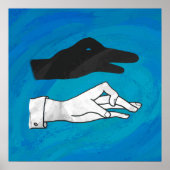 Shadow Duck op Blue Poster (Voorkant)