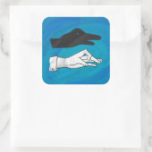 Shadow Duck op Blue Vierkante Sticker (Tas)