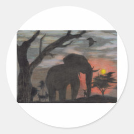 Shadow Elephant Ronde Sticker
