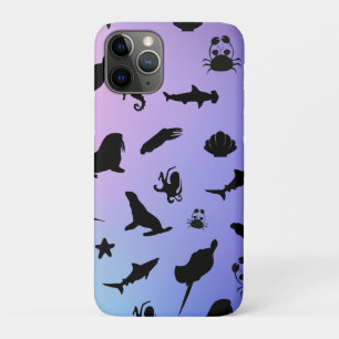 Shadow Fish Shark Seal Whale Crab op de Galaxy Oce iPhone 11 Pro Hoesje