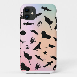 Shadow Fish Shark Seal Whale Crab op de Galaxy Oce iPhone 11 Hoesje