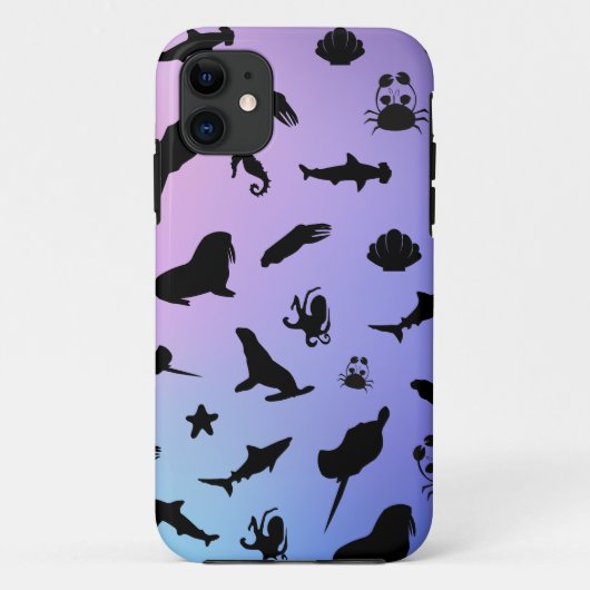 Shadow Fish Shark zee Crab Gradient Galaxy Ocean Case-Mate iPhone Case (Achterkant)