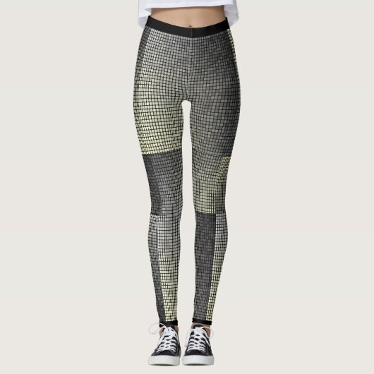 Shadow Grey Ash Net Style Pattern Vrouwen Mode Leggings (Voorkant)