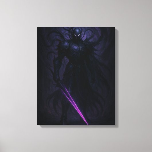 Shadow Knight | Dark Fantasy Warrior Artwork Canvas Afdruk (Voorkant)