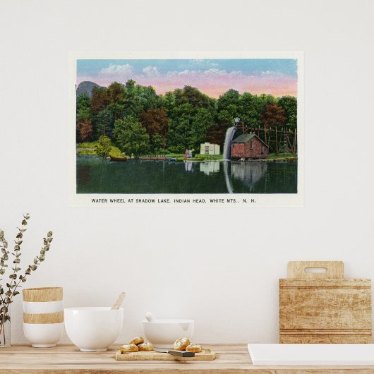 Shadow Lake Water Wheel Indian Head Uitzicht Poster (Keuken)