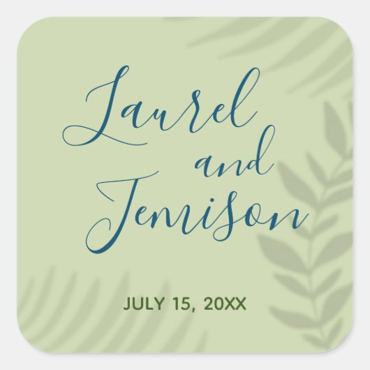 Shadow Palm Sage Vierkante Sticker (Voorkant)