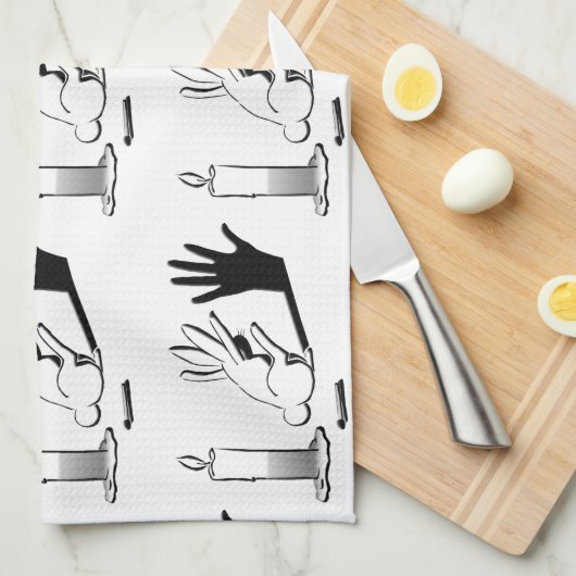 Shadow Rabbit van LightIllusions.com Theedoek (Quarter Fold)