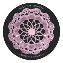 Shadow Roos Mandala Sticker - Roze op Zwart