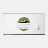 Shadow Silhouette Fluffy Tail Dog dans une couronn (Clavier et souris)