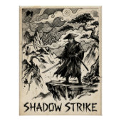Shadow Strike Samurai Ink Art Poster (Devant)