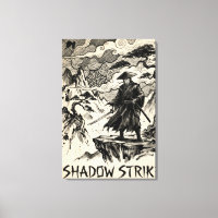 Shadow Strike Samurai Inkt Kunst Canvasprint