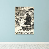 Shadow Strike Samurai Inkt Kunst Canvasprint Canvas Afdruk (Insitu (Houten vloer))