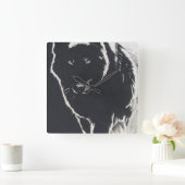 Shadow Wolf Vierkante Klok (Huis)