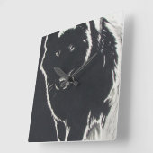 Shadow Wolf Vierkante Klok (Hoek)