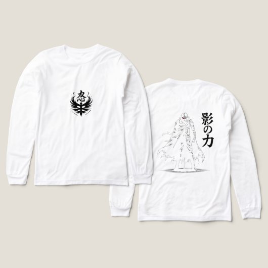 Shadow Wrath: Dual-Sided Ninja Power Tri-Blend Shirt (Design voorkant /achterkant)