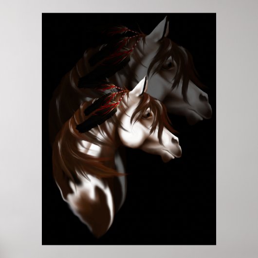 Shadowed Feathered Horse Poster (Voorkant)