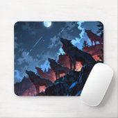 🌑🔥 Shadowfang – Dark Wolf Pack Mousepad Muismat (Met muis)