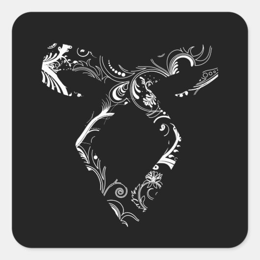 Shadowhunters rune bloemenwit vierkante sticker (Voorkant)