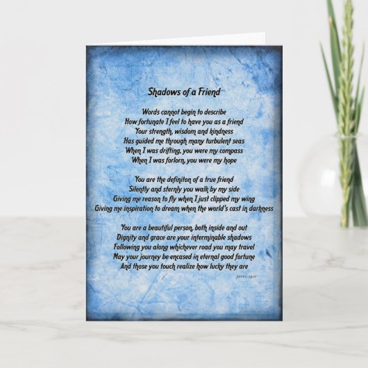 Shadows of a Friend (blauw) Kaart (Voorkant)