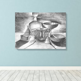 Shadows Pencil Tekening door Sara Motolanez Canvas Afdruk