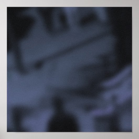 Shadowy Blue NYC Sidewalk Rush Hour Poster (Voorkant)