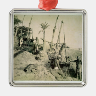 Shadufs in Opper-Egypte (foto sepia) Metalen Ornament