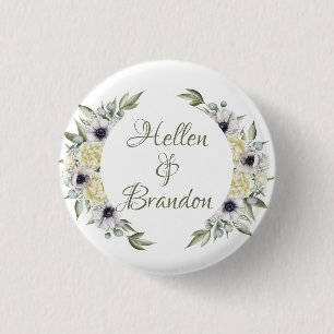 Shady-Chic Flowers Wreated Lijst Ronde Button 3,2 Cm