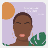 Shady Pisces Quotes Vierkante Sticker (Voorkant)
