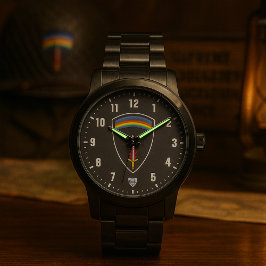 SHAEF Veteran Tribute Black Stainless Steel Horloge
