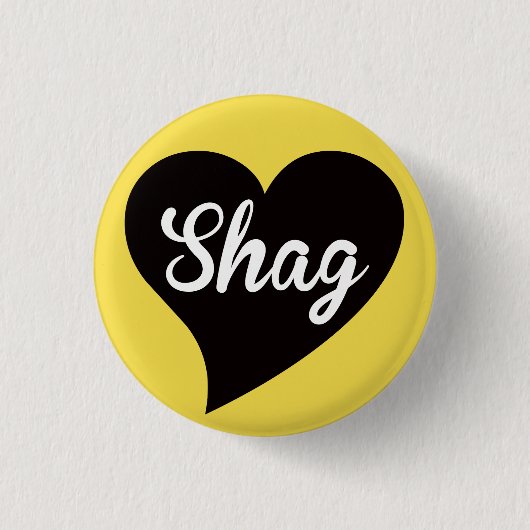 Shag Black Heart Bumblebee Ronde Button 3,2 Cm (Voorkant)