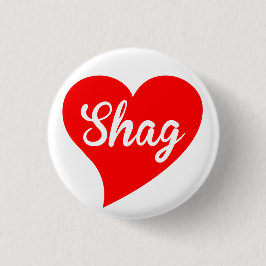 Shag Red Heart Ronde Button 3,2 Cm