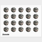 Shaggy aangezicht hond ronde sticker (Vel)