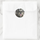 Shaggy aangezicht hond ronde sticker (Tas)