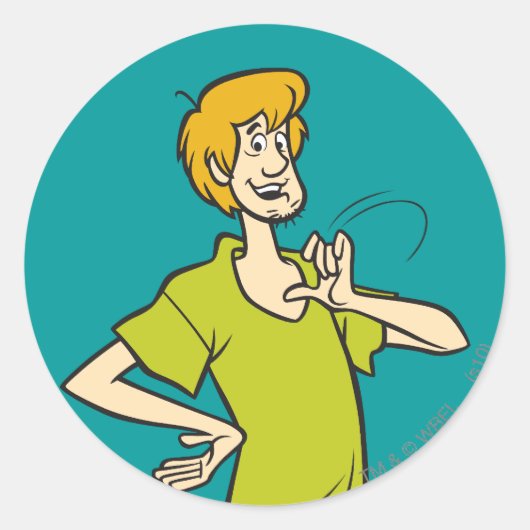Shaggy Gesturing Ronde Sticker (Voorkant)