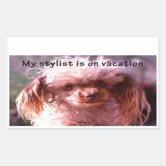 Shaggy Hair Dog Rechthoekige Sticker