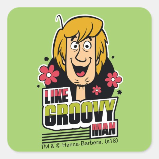Shaggy "like Groovy Man" Grafisch Vierkante Sticker (Voorkant)