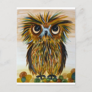Shaggy owl big eyed wildlife briefkaart
