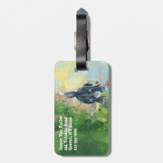 Shaggy Sheep Dog Bagagelabel (Achterkant verticaal)