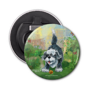 Shaggy Sheep Dog Button Flesopener