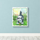 Shaggy Sheep Dog Canvas Afdruk (Insitu (Houten vloer))