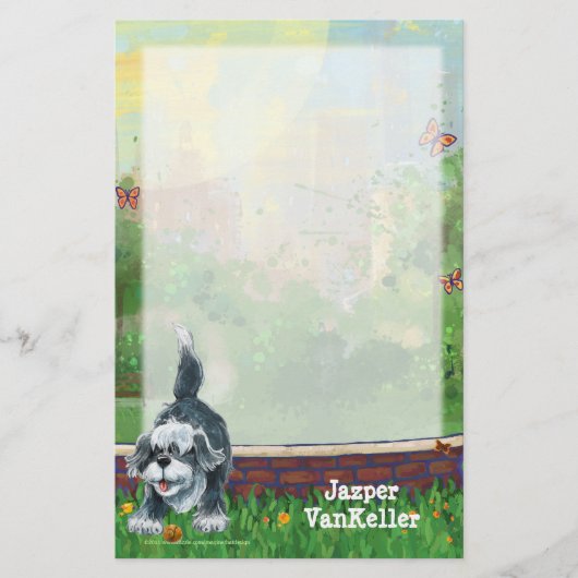 Shaggy Sheep Dog Stationery Briefpapier (Voorkant)