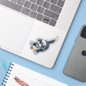 Shaggy Sheep Dog Stationery Sticker (Laptop met iPhone)